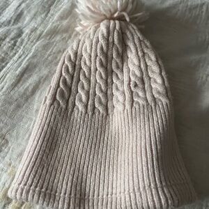 Laura Ashley Cozy Pink Knit Pom-Pom Beanie